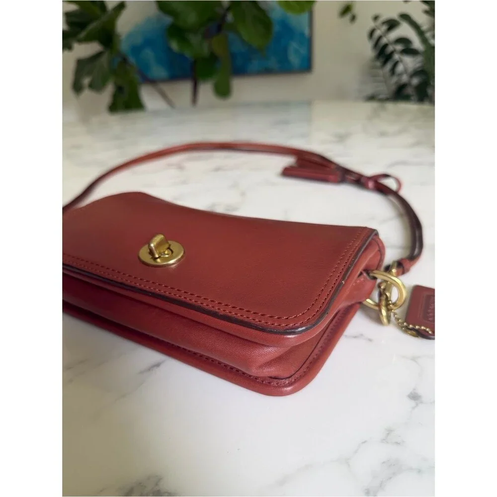 Coach Legacy Leather Penny Shoulder Crossbody Bag 19914 British Tan Cognac